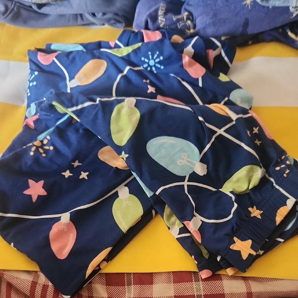 Colorful String Light Patterned Pj Set